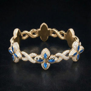 สร้อยข้อมือลายโคลเวอร์อินฟินิตี้ขนาด 15 มม. 18 มม. ขายดี ทำจากเงินแท้ 925 ประดับเพชร VVS Lab Grown สไตล์ฮิปฮอป - Product Image 6