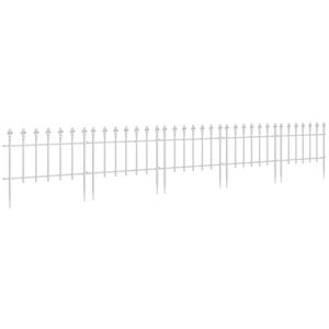 Set di 5 Pannelli Decorativi Bianchi per Recinzione da Giardino, Bordi per Aiuole - Product Image 1