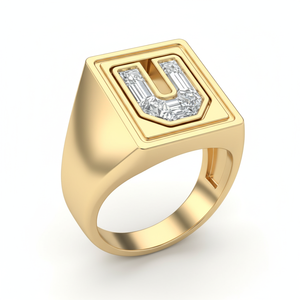 IGI GIA Certified U Initial Diamond <b>Ring</b> 925 Sterling Silver <b>Fine</b> Gold Personalized Alphabet Jewelry for Bride Gift - Product Image 6