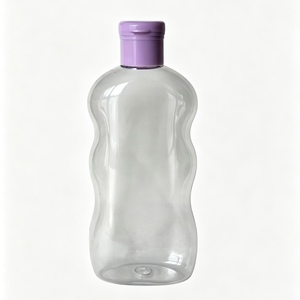 Bouteille en plastique PET transparente de 300 ml avec bouchon à clapet violet, récipient vide portable pour cosmétiques, shampoing, lotion, savon liquide - Product Image 1