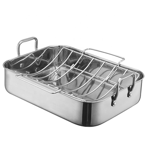 Elegante bandeja para asar de acero inoxidable para preparar deliciosos platos caseros con amplia capacidad de cocción y asas cómodas - Product Image 3