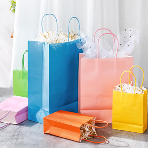 Custom Printed Kraft Paper Gift <b>Bags</b> with Twisted Handles Recyclable Standard Flat <b>Bags</b> for Gift <b>Craft</b> Use - Product Image 6