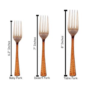Steel Copper Cutlery <b>Flatware</b> 60 Pieces Set of Spoons Forks & Knives Served with DisheS <b>Flatware</b> & Tableware Items - Product Image 2
