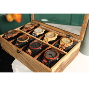Nouvelle arrivée : boîte à montres en bois pour hommes et femmes, boîte de rangement de luxe pour collection de montres avec couvercle en acrylique et vente en promotion - Product Image 3