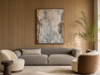Art mural abstrait Wabi Sabi sur toile, tons neutres, peinture minimaliste moderne, décoration intérieure