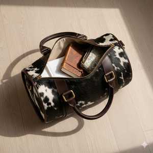 กระเป๋าเดินทางหนังแท้ลายขนสัตว์ กระเป๋าถือแบบดัฟเฟิลสำหรับวันหยุดสุดสัปดาห์ กระเป๋าเดินทางขึ้นเครื่องบิน ผู้ผลิตส่งออก LHTB-0074 - Product Image 4