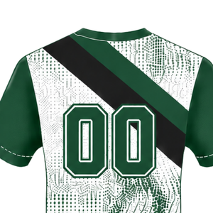 Dark Green <b>White</b> <b>Black</b> Short Sleeve Rugby Jersey Crew Neck Graphic Athletic Performance Team Sportswear Training Match Rugby - Product Image 4