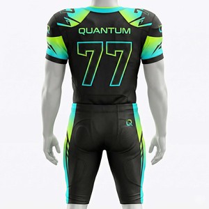 Custom Wholesale Men's American Football Uniform Set Breathable Sublimated <b>Mesh</b> Jersey & Padded Pants Modern Esports Design - Product Image 4