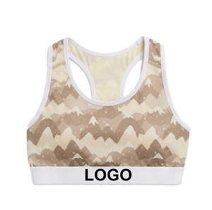 Soutien-gorge de sport pour femme imprimé, respirant, maintien moyen, haut de yoga, logo imprimé par sublimation sur le bas, qualité supérieure - Product Image 4