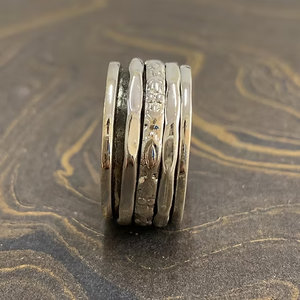 Sterling <b>Silver</b> Bohemian <b>Spinner</b> <b>Ring</b> 7.6 Grams Customizable Size Unisex Gift & Any Occasion Wear Jewelry - Product Image 2