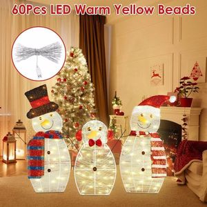 Decorazioni Natalizie da Esterno 2D a 3 Pezzi a Forma di Pupazzo di Neve, 76 cm, con Luci LED Preinstallate per Interni, Piccole Decorazioni Dipinte a Mano per le Feste - Product Image 5