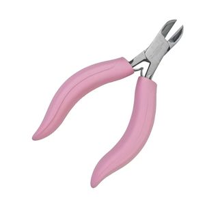 Diagonal <b>Side</b> Cutters Jewelry Wire Nippers Carbon Steel Flush Cutting Tool Pink Handle Professional Beading Crafting Supplies - Product Image 3
