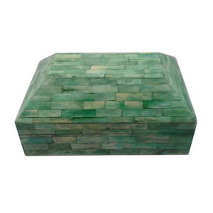 Resin Inlay Jewelry <b>Box</b> Custom Logo Printed Rectangular Decorative White and <b>Blue</b> <b>Storage</b> <b>Box</b> - Product Image 6