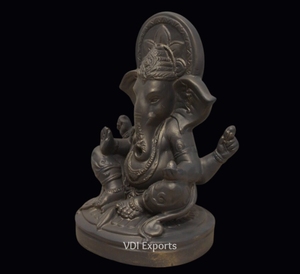 Antique Finish Lord Ganesha <b>Statue</b> in Polyester Resin Floor Mount Wedding & Spiritual Event Decor - Product Image 3