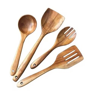 Cuillère de service en bois pour cuisine de restaurant, ustensile de cuisson et de mélange en bois naturel, outil de service robuste, ustensiles de cuisine - Product Image 6