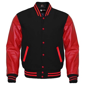 2024 <b>Varsity</b> <b>Bomber</b> <b>Jacket</b> <b>Men</b> High Street Top Seller High Quality Eco-Friendly Breathable Windproof Leather Sleeves <b>Jacket</b> - Product Image 1