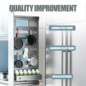 Organisateur mural SPC Cave Board avec panier coulissant latéral, panneau perforé et support de rangement à glissière silencieuse pour cuisine et salle de bain - Product Image 4