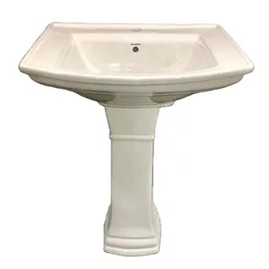 Vistaar Brand Indian Quality Wash Basin Pedestal Ceramic Bathroom Products Lavabo Sink Stand in Cheap Price Sanitary for Export