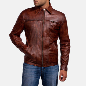 Chaqueta de cuero PU vintage para hombre, diseño casual, para primavera, estilo motero, con bolsillos, nueva chaqueta de motociclista para hombre - Product Image 3