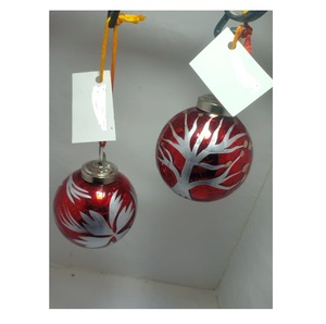 Falda para árbol de Navidad de vidrio soplado de 6 colores, pintada a mano y flocada, con ilustración de Charleston, adorno decorativo navideño - Product Image 2