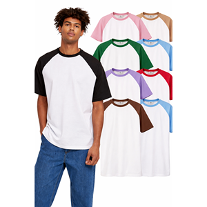 T-shirt à manches raglan surdimensionné imprimé sur mesure, coton lourd 220 GSM, col rond, streetwear décontracté - Product Image 1