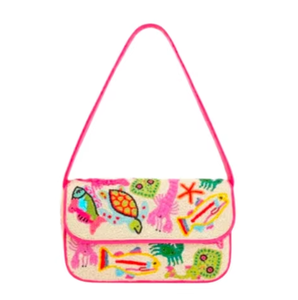 Bolso de Hombro Staud Duradero y Ligero con Cuentas, Bordado con Cuentas de Semillas, Diseño Único Hecho a Mano, Personalizable - Product Image 1