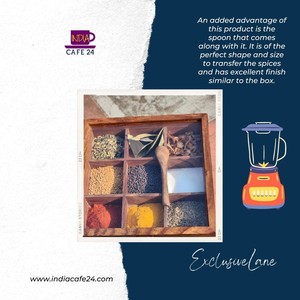 Compact Jodhpur Sheesham Wood <b>Spice</b> Organizer Rack 6 <b>Jar</b> Holder Kitchen Storage - Product Image 3