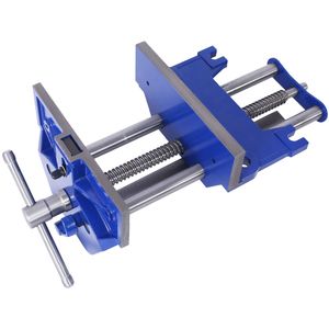 Morsa da banco per falegnameria resistente con ganascia da 9 pollici, azione rapida, leva a sgancio rapido per regolazioni veloci, morsa da banco blu in ghisa - Product Image 1