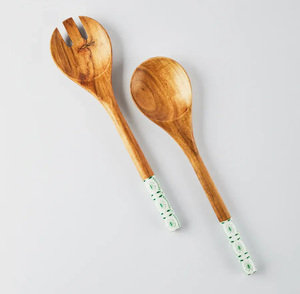 Ensemble Cuillère et Fourchette à Salade en Bois, Vente Directe Usine, Couverts Premium, Gamme de Service de Cuisine et Salle à Manger - Product Image 5