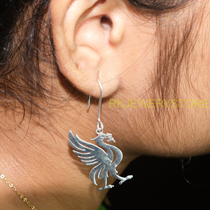 Pendientes Colgantes con Forma de Fénix, Plata 925, Aretes de Pájaro Mítico, Diseño Animal, Joyería de Moda, Regalo para Mujer - Product Image 6
