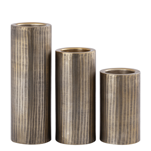 Modern Hammered <b>Silver</b> Pillar Candle Holder Set of 3 Industrial Metal Cylindrical <b>Candlesticks</b> for Luxury Home & Hotel Decor - Product Image 4
