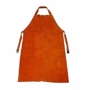 Tablier de soudeur sans manches en cuir de vachette pleine fleur robuste, haute résistance à la chaleur, protection contre les étincelles, pour travaux de construction et lutte contre les incendies - Product Image 1