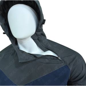 Veste de sudation pour hommes à manches longues avec capuche, haut de sport à col montant et fermeture éclair latérale asymétrique, coupe-vent - Product Image 3