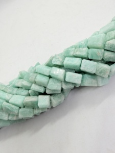 Perles de pierres précieuses naturelles en amazonite bleue, forme roulée, 10-15 mm, brin de 16 pouces, fabricant et grossiste de perles pour la fabrication de bijoux - Product Image 2