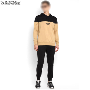 2026 For Wholesale Rate Comfortable <b>Men's</b> Two-Piece Loungewear Set Color Block <b>Pullover</b> Hoodie & Sweatpants For Daily Wear - Product Image 2