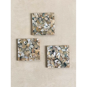Sous-verres en nacre faits à la main, écologiques, 4 pouces, ensemble moderne, fabriqués en Inde - Product Image 5