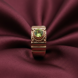 Pure 925 Sterling Silver <b>Peridot</b> <b>Ring</b> Rose Gold Yellow Gold Plated Vintage Tribal Statement Band Jewelry Gift for Women Unisex - Product Image 4