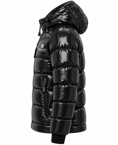 <b>top</b> quality <b>Mens</b> down Puffer Jacket Winter casual <b>Hooded</b> Coat with Stand Collar High Street Style Shiny Bubble puffer jackets - Product Image 4