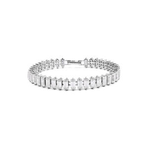 RAMDUT IMPEX Silver Plated Baguette Cut Moissanite Tennis Bracelet Channel Setting Geometric Design Trendy Unisex GRA Wedding - Product Image 3