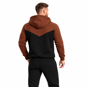 ชุดวอร์มผู้ชายสีน้ำตาลและสีดำ เสื้อฮู้ดซิปพร้อมกางเกงจ็อกเกอร์ ทรงเข้ารูป สวมใส่สบาย เหมาะสำหรับออกกำลังกาย วิ่ง และเล่นกีฬา - Product Image 5