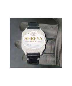 Montre SHREYA DIAM de Luxe Carrée en Acier Inoxydable avec Diamants et Chiffres Romains, Verre Quartz, Étanche 10m, Idéale pour le Quotidien et les Fêtes - Product Image 4