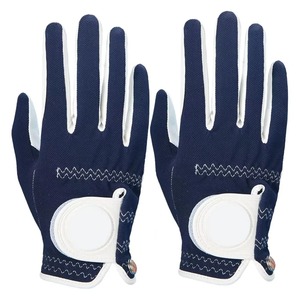 Gants de golf pour droitier, respirants, en cuir PU, antidérapants, unisexes, pour le sport, blanc, bleu marine - Product Image 4