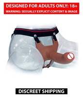 Arnés con Dildo de Silicona Realista para Hombre, Extensor de Pene Hueco Grande, Color Carne, 7 Pulgadas, 100% Impermeable
