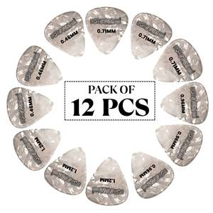 5 púas de guitarra de 12 piezas de celuloide, ligeras, medianas, pesadas y extra pesadas para guitarras acústicas y eléctricas - Product Image 1