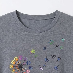 Camisetas de Diseño RTS con Logotipo Personalizado, de Verano para Mujer, de Poliéster Tejido, Transpirables, de Manga Corta, con Estampado Gráfico de Mariposas - Product Image 4
