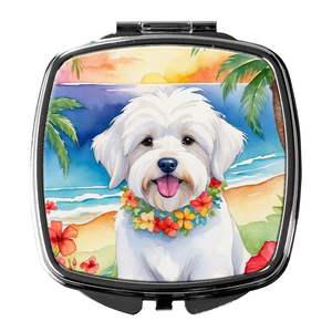 Coton De Tulear Luau <b>Compact</b> Makeup <b>Mirror</b> Handheld Folding Pocket Decorative Travel <b>Mirror</b> for Women and Girls Gift - Product Image 1