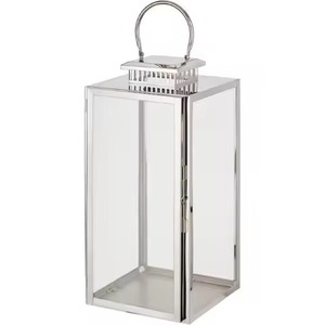 <b>Silver</b> Metal <b>Lantern</b> Decorative Candle Holder Home Garden Wedding Event Restaurant Hotel Patio Outdoor Decor - Product Image 5