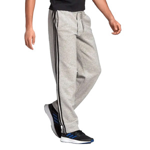 Pantalon de survêtement gris personnalisé pour homme 2026 avec bande latérale, coupe droite en molleton, taille élastique, bas de survêtement sportif pour homme - Product Image 1