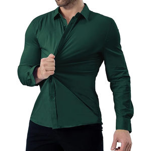 Camisa de vestir para hombre de oficina, transpirable y de textura suave, camisa de vestir para hombre de estilo profesional moderno, camisa de vestir clásica para hombre - Product Image 2
