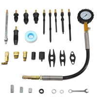Testeur de compression de cylindre universel 58 pièces - Manomètre de pression moteur avec détecteur de fuite pour moteurs diesel et essence